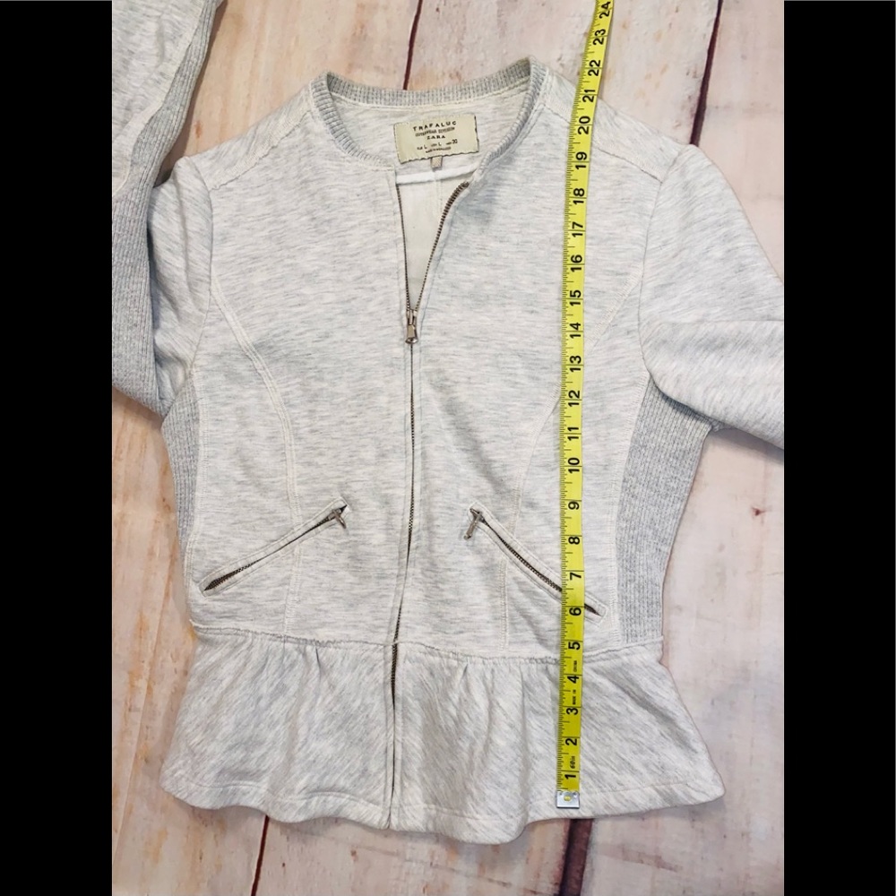ZARA Ruffle Jacket Trafaluc Outerwear Sz L - Picture 5 of 9